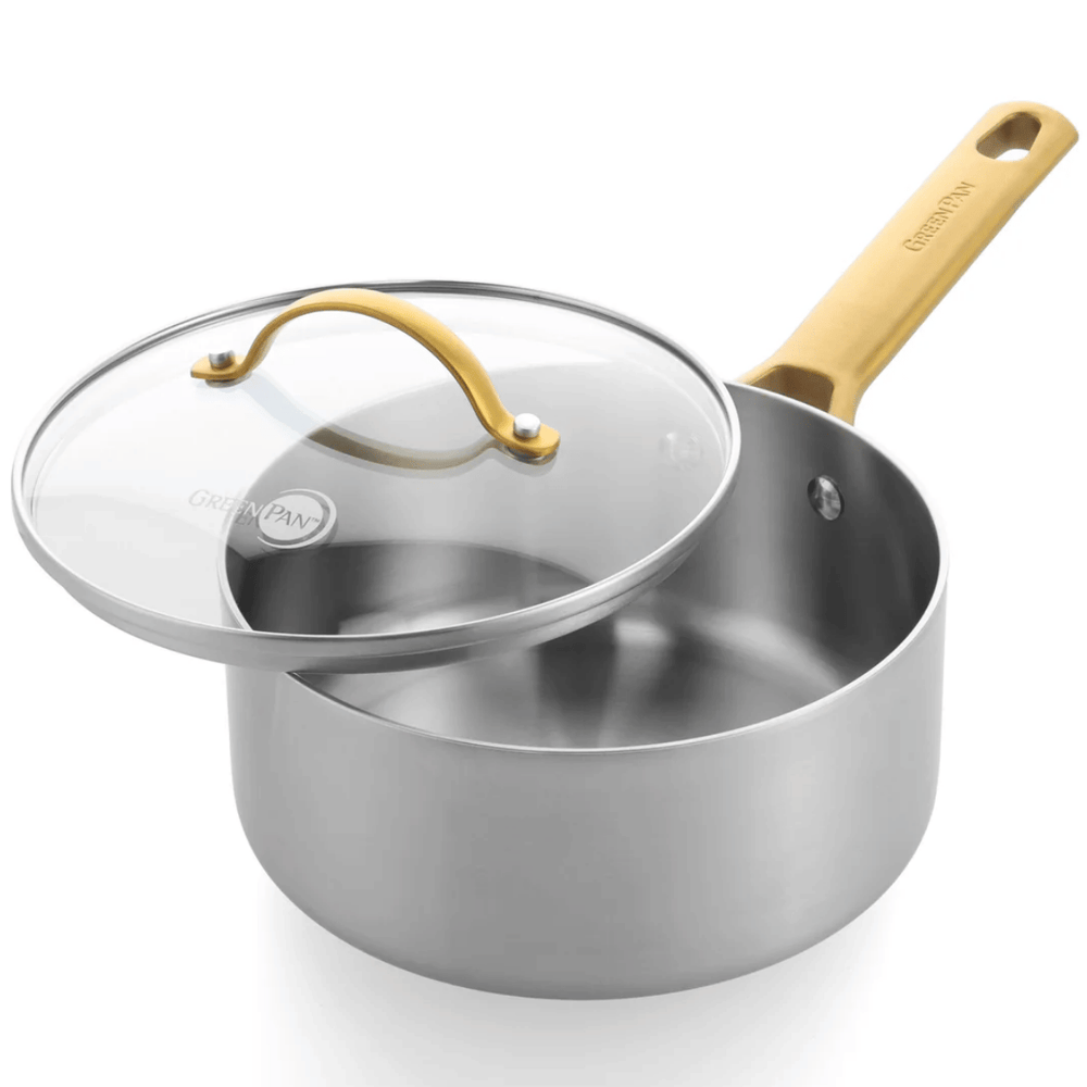 GreenPan Set de Ollas Padova Reserve 5 piezas - Triply - Olla ø 20, 24 cm, Cazo ø 18 cm y Sartén ø 20 y 28 cm