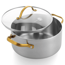 GreenPan Set de Ollas Padova Reserve 5 piezas - Triply - Olla ø 20, 24 cm, Cazo ø 18 cm y Sartén ø 20 y 28 cm