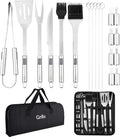 GrillX BBQ Accesorios Set de herramientas - Pinzas para BBQ, espátula, tenedor, cepillo - Set completo de herramientas para barbacoa