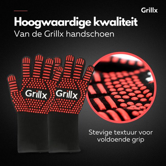 GrillX BBQ Guantes / Guantes de horno - Agarre extra - 2 unidades