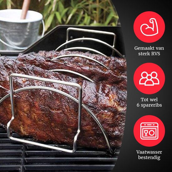 GrillX BBQ Soporte para costillas