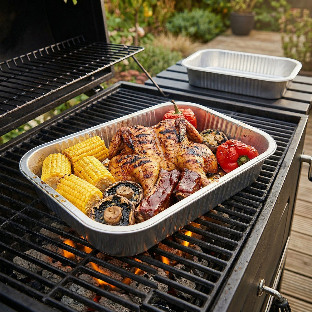 Cookinglife Grill Bandejas de Aluminio para BBQ / Bandeja para Parrilla BBQ - 22 x 15 cm - 15 unidades
