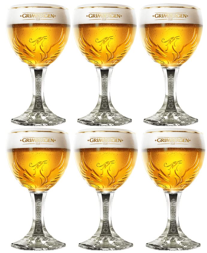 Vasos de cerveza Grimbergen con pie - 250 ml - 6 unidades