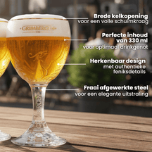 Vasos de cerveza Grimbergen con pie - 330 ml - 2 piezas