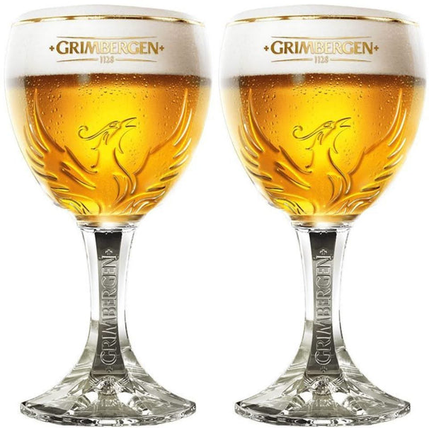 Vasos de cerveza Grimbergen con pie 250 ml - 2 unidades