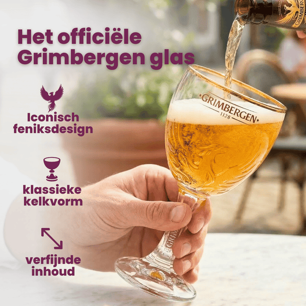 Vasos de cerveza Grimbergen con pie - 330 ml - 6 unidades