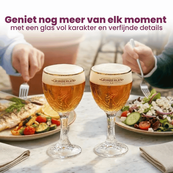 Vasos de cerveza Grimbergen con pie - 330 ml - 2 piezas