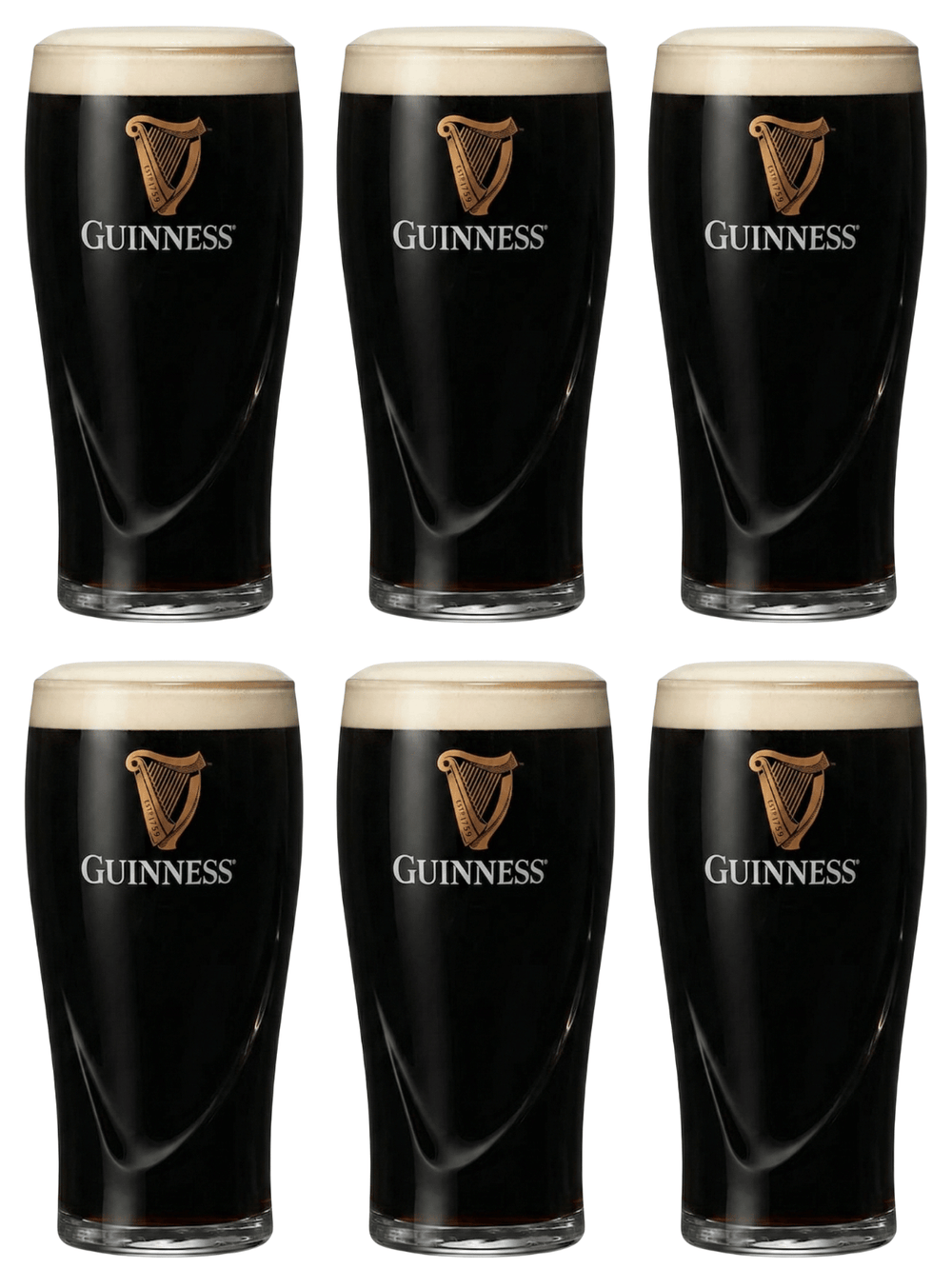 Vasos de cerveza Guinness Pint 500 ml - 6 unidades