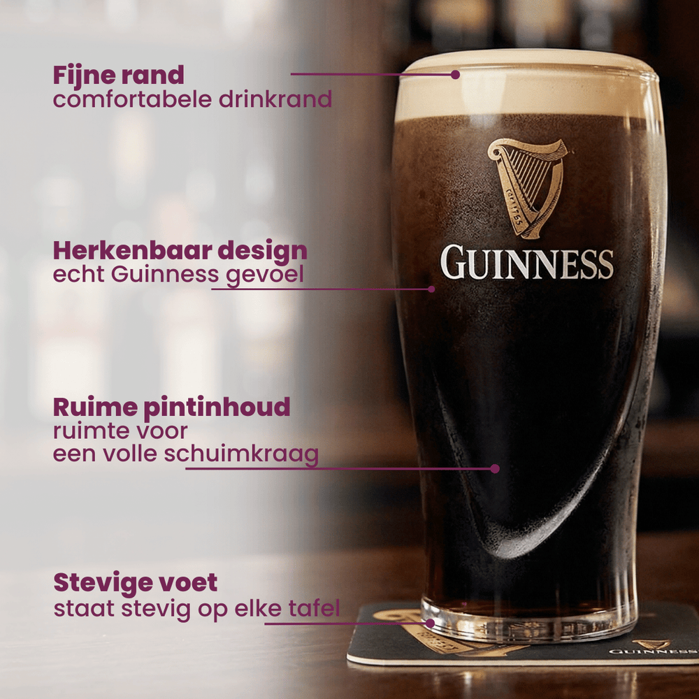 Vasos de cerveza Guinness Pint 500 ml - 2 unidades