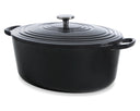 BK Cocotte Ovalada Bourgogne Jet Black de Hierro Fundido 32 x 26 cm / 7,5 litros - revestimiento antiadherente esmaltado