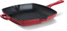 BK Sartén Grill Bourgogne Chili Red Hierro Fundido 26 x 26 cm - revestimiento antiadherente esmaltado