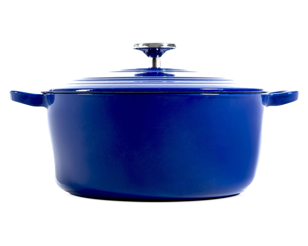 BK Braadpan Bourgogne Royal Blue Gietijzer ø 24 cm / 4.2 Liter - zijaanzicht