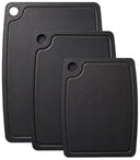 Hendi Set de tablas de cortar antideslizantes - aptas para lavavajillas - fibra de madera negra - 3 piezas