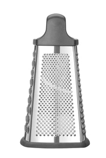Rallador Hendi - Rallador de torre de cuatro caras con bandeja - Acero inoxidable - 15 x 13 x 31 cm