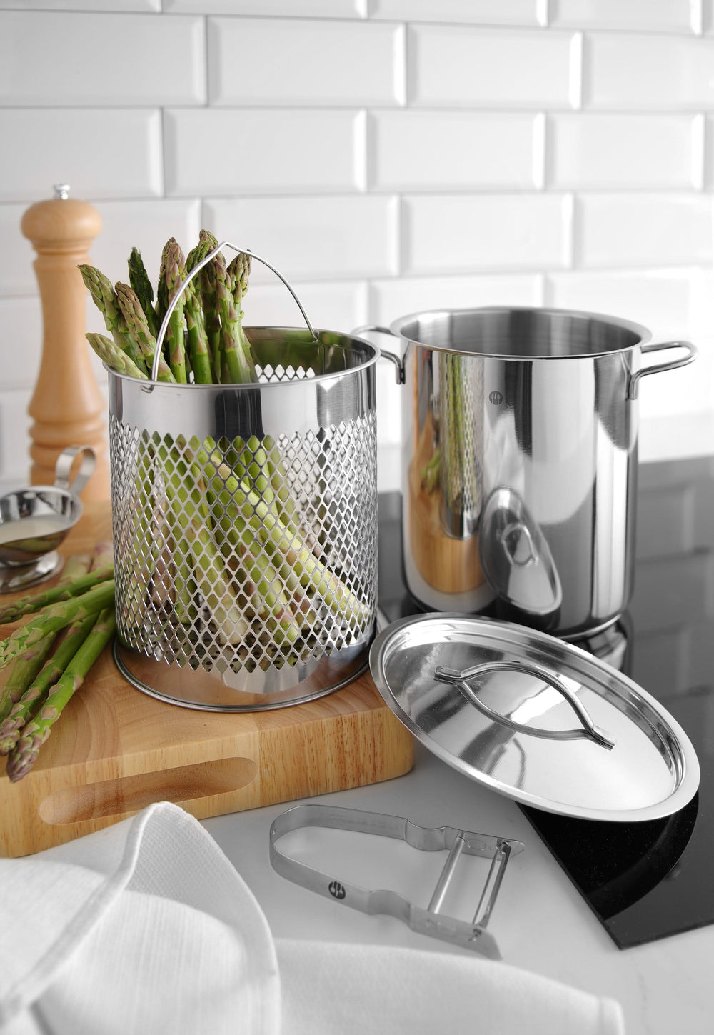 Hendi Olla para pasta / para espárragos - Acero inoxidable - ø 16 cm / 5.5 litros