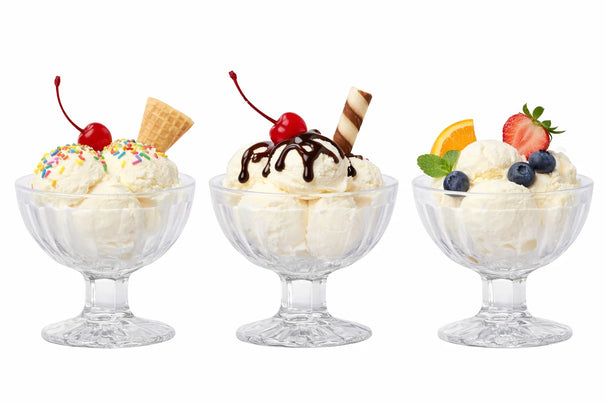 Cookinglife Copas de Cristal para Helado 200 ml - 3 unidades - Ideal para Helados y Postres