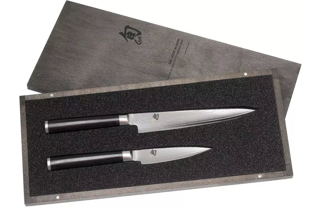 Set de cuchillos Kai Shun Classic - acero damasco de 32 capas - (Cuchillo de oficina + Cuchillo universal) 2 piezas - DMS-210