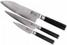 Set de cuchillos Kai Shun Classic - acero damasco de 32 capas - (Cuchillo de oficina + Cuchillo universal + Cuchillo Santoku) 3 piezas - DMS-310