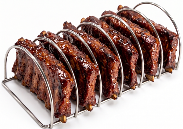 Keij Kamado Soporte para Costillas Large - Acero Inoxidable - para 6 costillas