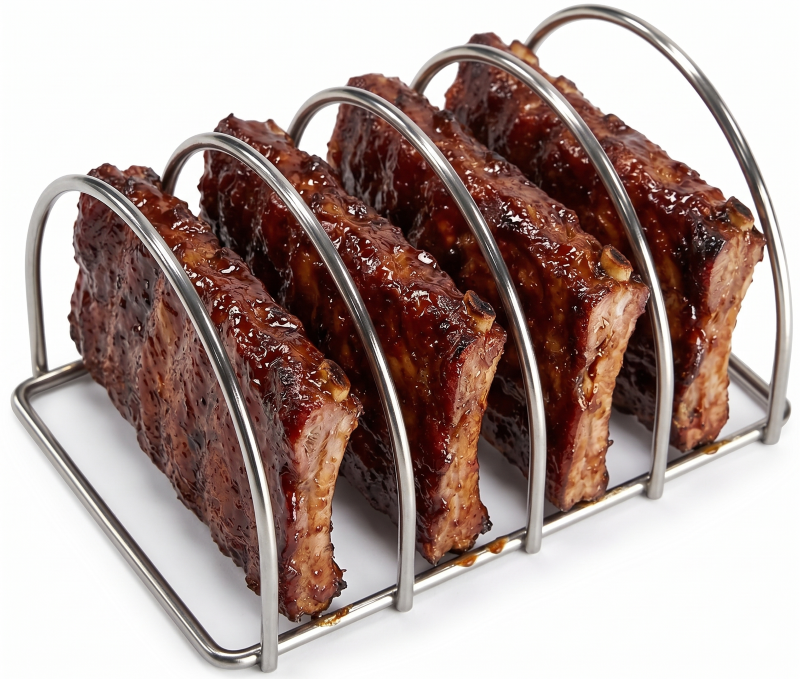 Keij Kamado Soporte para Costillas Small - Acero Inoxidable - para 4 costillas