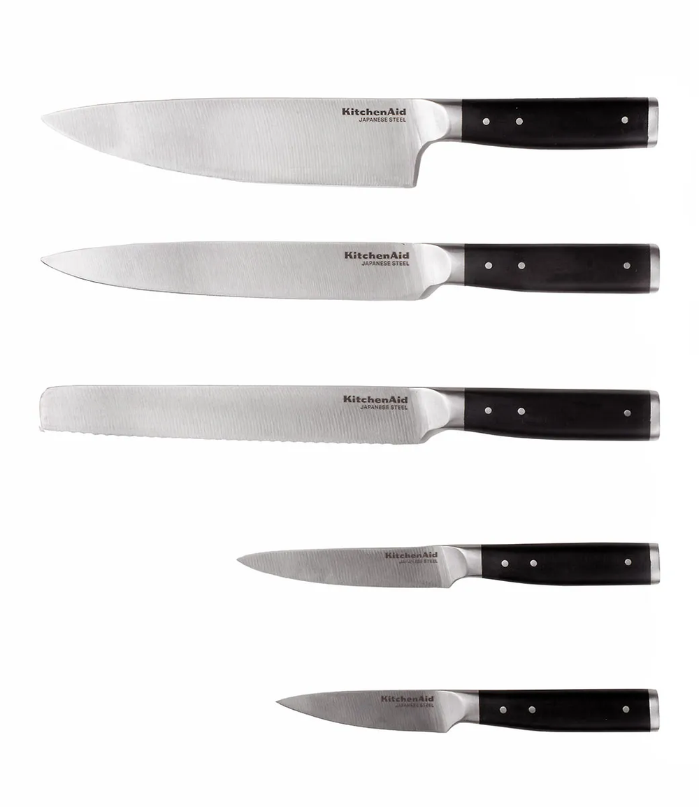 Bloque de cuchillos Gourmet Madera de abedul - 6 piezas - Afilador de cuchillos integrado