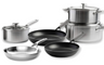 KitchenAid Set de ollas Multi-Ply Acero Inoxidable 6 piezas - Olla ø 20, 24 cm, Cazo ø 16 cm y Sartén ø 24 cm + Sartén Classic Forged ø 24 y 28 cm