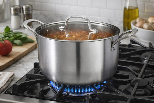 Cookinglife Olla con Tapa de Vidrio Signature Steel - Acero Inoxidable - ø 20 cm / 2.2 Litros - apta para todas las fuentes de calor