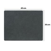 LIND DNA Manteles Individuales Hippo - Cuero - Gris Antracita - 45 x 35 cm - 2 Piezas