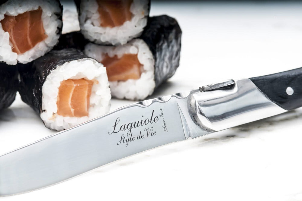 Cuchillos para steak Laguiole Style de Vie Luxury Line Negro Ébano - 6 piezas