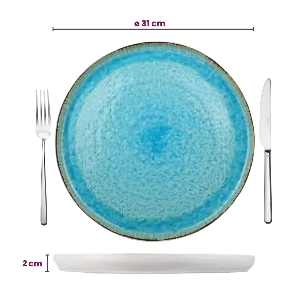 Cosy & Trendy Platos para pizza / Platos base - Laguna Azzurro ø 31 cm - 4 piezas