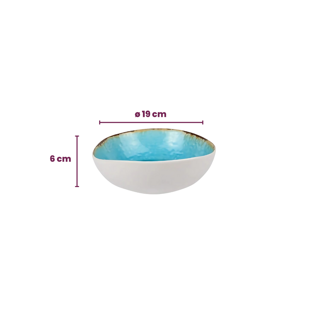 Juego de vajilla Cosy & Trendy Laguna Azzurro 12 piezas / 4 personas - 4 platos de cena, 4 platos de desayuno y 4 cuencos
