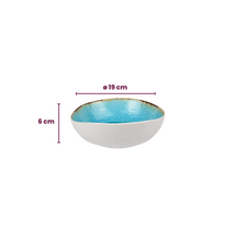 Juego de vajilla Cosy & Trendy Laguna Azzurro 12 piezas / 4 personas - 4 platos de cena, 4 platos de desayuno y 4 cuencos