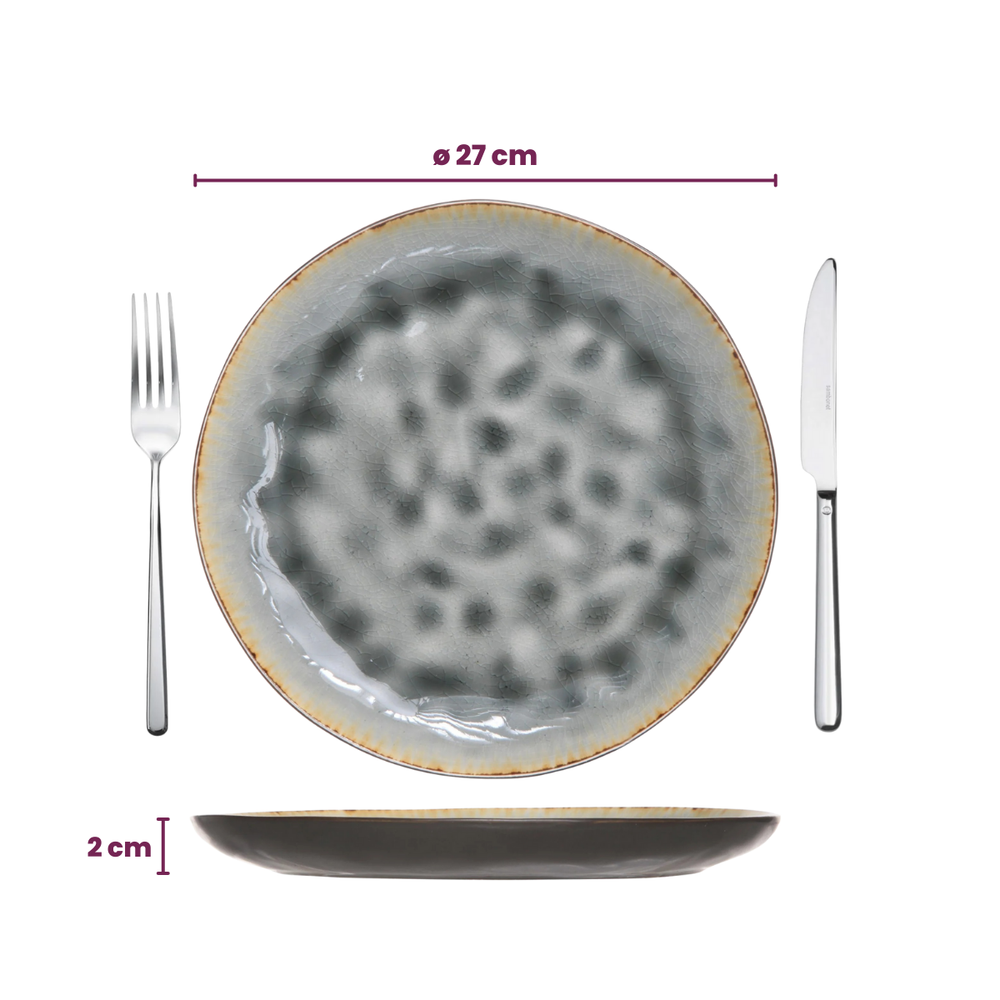 Platos de Cena Cosy & Trendy Laguna Blue Grey ø 27 cm - 4 Piezas