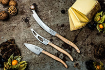 Set de cuchillos para queso Laguiole Style de Vie Línea de lujo Madera de roble Stonewash - 3 unidades