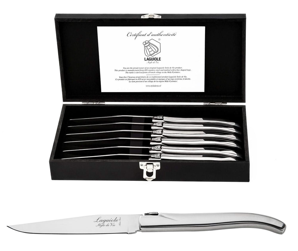Cuchillos para steak Laguiole Style de Vie Luxury Line Acero inoxidable - 6 piezas