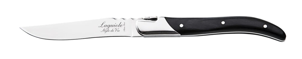 Cuchillos para steak Laguiole Style de Vie Luxury Line Negro Ébano - 6 piezas