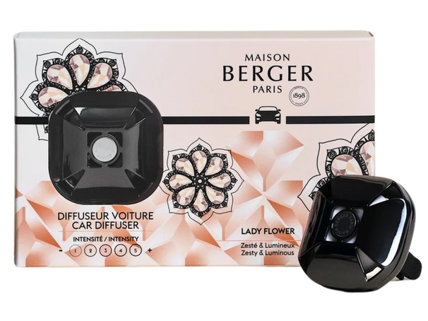 Maison Berger Difusor de autoparfum Eternity Gun metal / Lady Flower - Con recarga