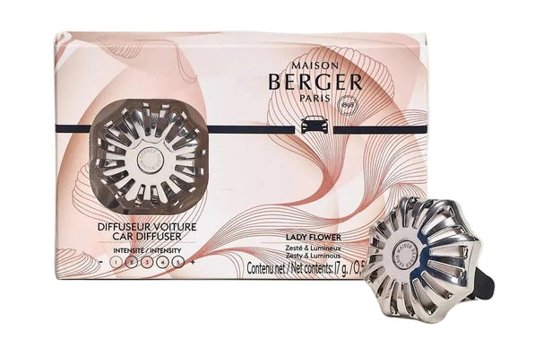 Maison Berger Autoparfum / Difusor de coche Coralie Silver - Lady Flower - Con recarga