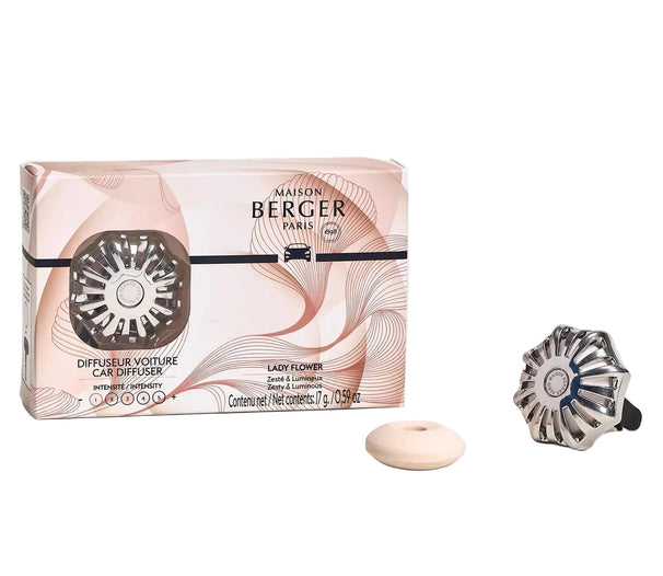 Maison Berger Autoparfum / Difusor de coche Coralie Silver - Lady Flower - Con recarga