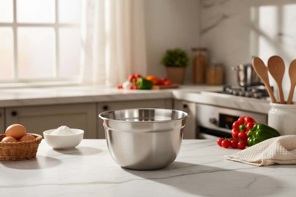Cookinglife Cuenco para mezclar / Cuenco para masa - Acero inoxidable - ø 17.5 cm