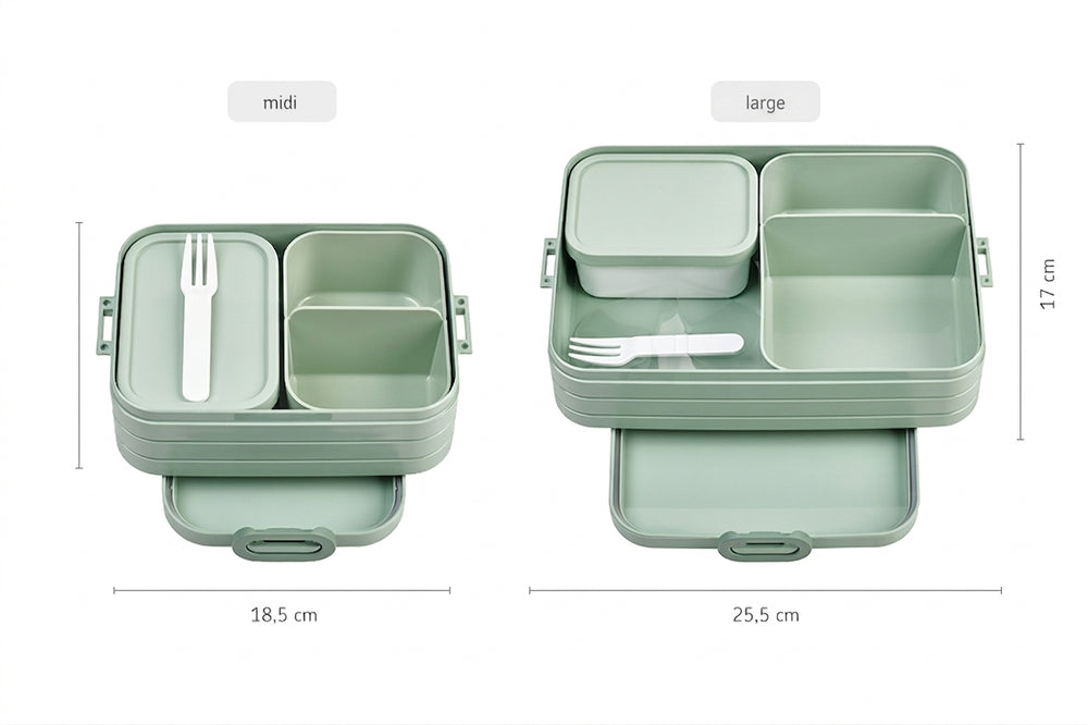 Mepal Caja de Almuerzo / Lunchbox Take a Break Nordic Sage Large - con 2 Bentobakjes