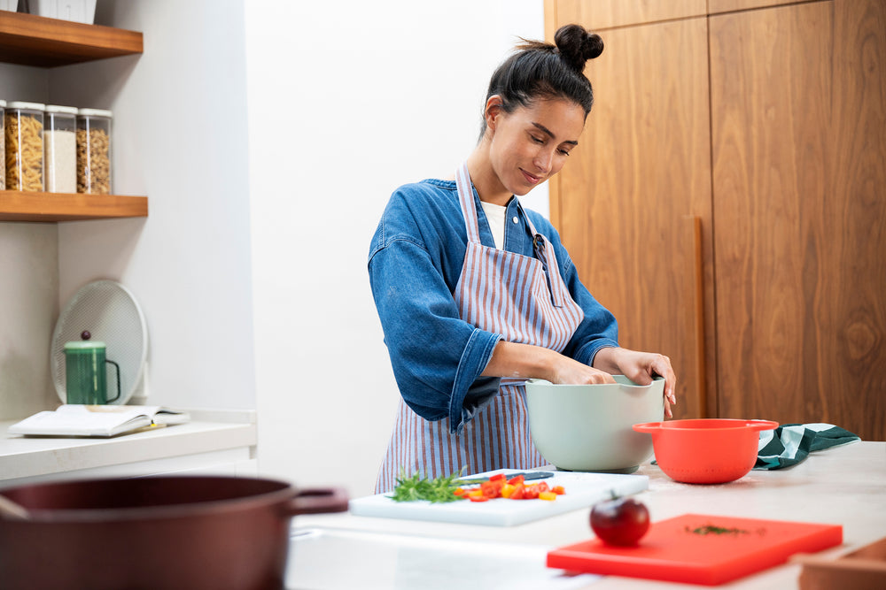 Mepal Set de Cuencos para Mezclar Chef It Nordic Sage 3 piezas - Cuenco 1.5 & 3 litros + Espátula