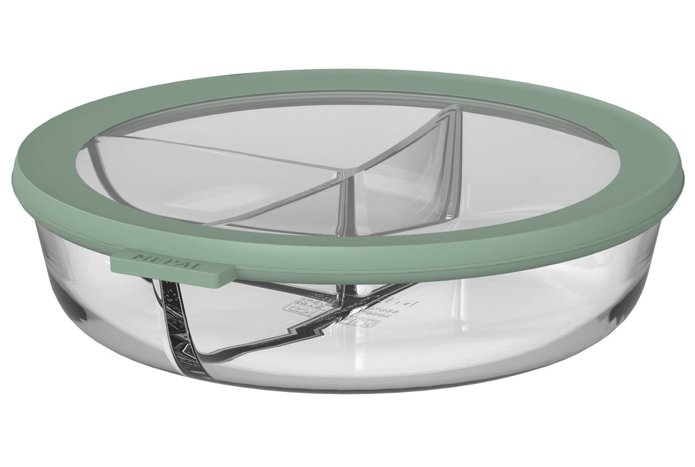 Mepal Tarro de Cristal Cirqula Nordic Sage 3 Compartimentos - 1 litro