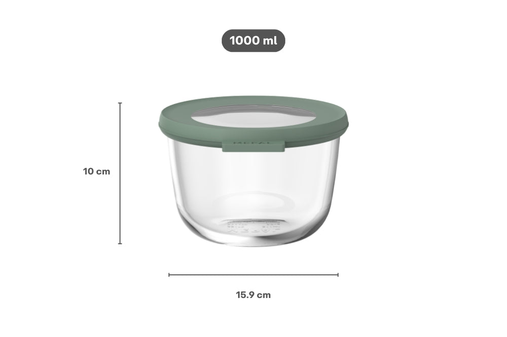 Mepal Tarro de Cristal Cirqula Nordic Sage Redondo - 1 litro