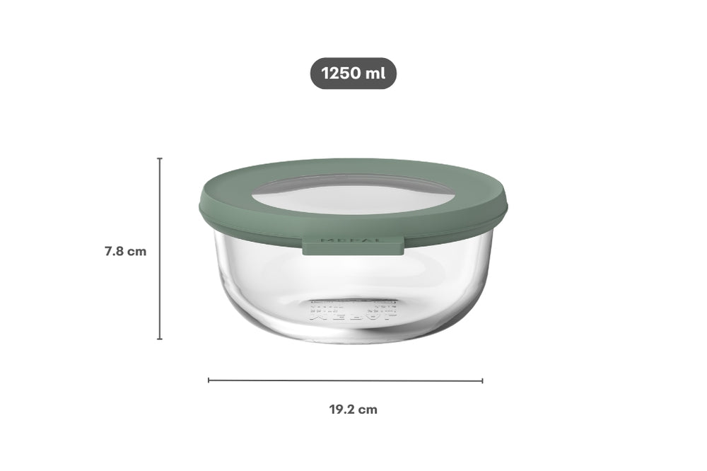 Mepal Tarro de Cristal Cirqula Nordic Sage Redondo - 1,25 litros