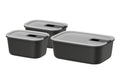Mepal EasyClip recipientes de conservación Nordic Black 3 piezas - 2x 450 ml + 1 litro