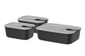 Mepal EasyClip recipientes de conservación Nordic Black 3 piezas - 2x 700 ml + 1.5 litros