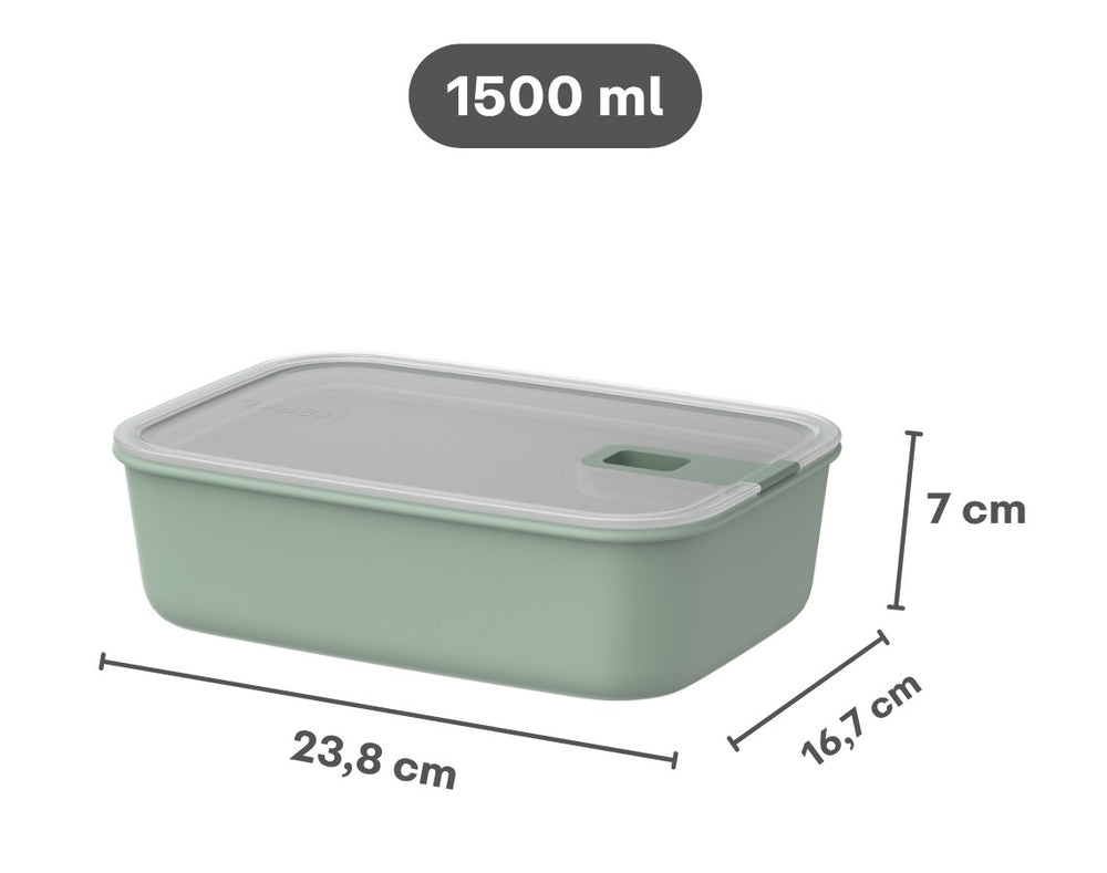Mepal EasyClip recipientes de conservación Nordic Black 3 piezas - 2x 700 ml + 1.5 litros