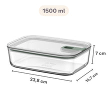 Mepal Fuente de horno / Fuente para lasaña con tapa EasyClip Nordic Sage - Vidrio - 1.5 litros