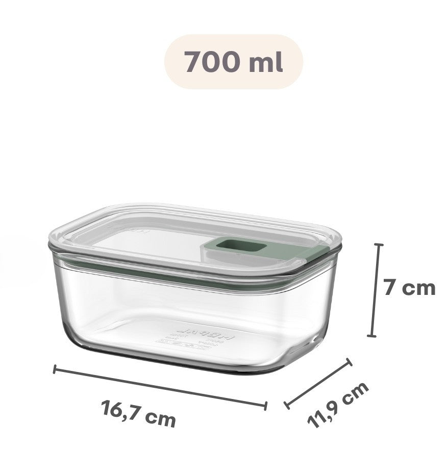 Mepal Tarro de Conservación de Vidrio EasyClip Nordic Sage - 700 ml